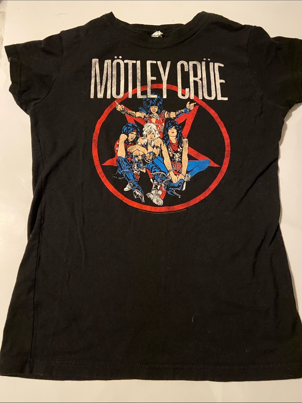 Motley Crüe Retro Tulex Baby-tee Women’s sz Medium Made in Mexico